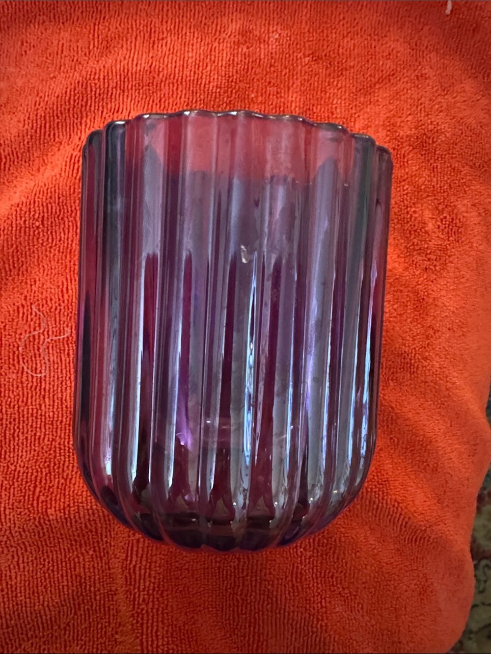 Teleflora Ribbed Glass Vase - Home Accents